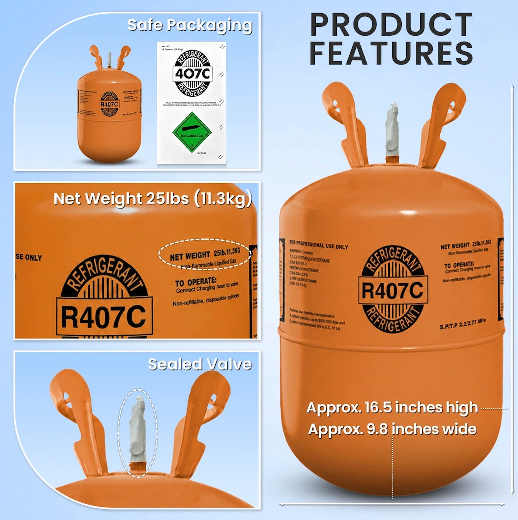 R407C refrigerant cylinder